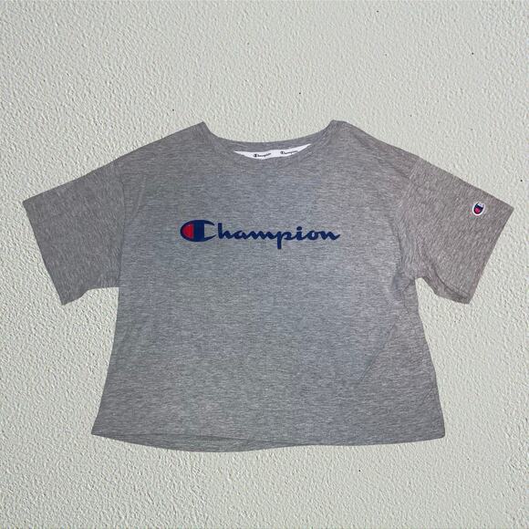 Champion Tops - Gray Champion crop top, athleisure, activewear, sportswear